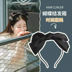 韩系缎面大蝴蝶结发箍超仙复古简约女百搭甜美发卡头箍