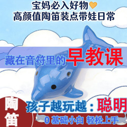儿童海豚陶笛6孔中音C调大鲲笛初学送教程学生入门乐器六孔AC陶埙
