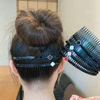 碎发神器后脑勺刘海碎发梳成人黑色梳子无痕倒插梳防滑简约头饰