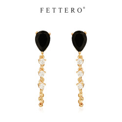 fettero 铜合金耳饰 气质轻奢百搭长款设计师