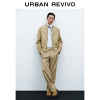 URBAN REVIVO UMF150106 琥珀流光风复古立领夹克 卡其 S