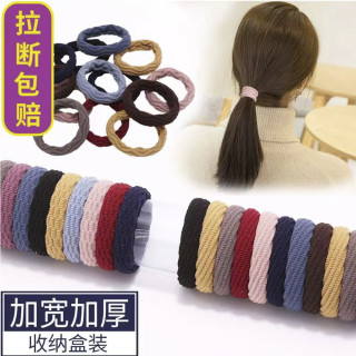 简约女学生加粗扎头发圈高弹力橡皮筋不伤发发绳耐用扎高马尾皮套