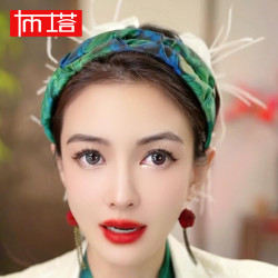 布塔 香云纱桑蚕丝民族风气质真丝宽边手工百搭发箍