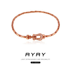 RYRY 铜合金手链 欧美简约精致ins百搭时尚玫瑰金色马蹄扣手链