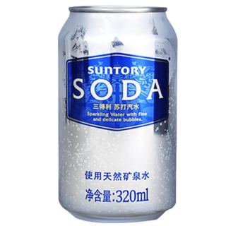 88VIP：三得利 无钠苏打汽水天然水320ml*24罐碳酸饮料整箱