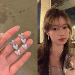 长款爱心耳环女法式小众设计感时尚气质高级感耳钉耳饰