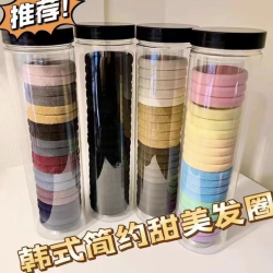 非金属布艺发饰 简约甜美高弹力头绳皮筋丸子头饰发圈