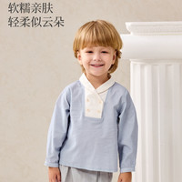 DOMIAMIA 女童纯棉长袖卫衣 冰晶蓝 80码