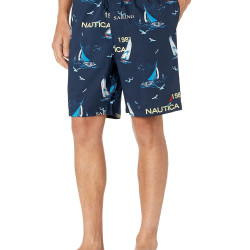 Nautica 男士柔软梭织 * 纯棉弹性腰带睡衣 *蓝 X-Large