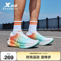 特步 360X2.0竞训体考跑鞋 男款 42码 经典白/湖碧青/浅红橙