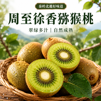 徐香 周至徐香猕猴桃5斤中果 现摘鲜果家庭实惠装 周至徐香-买3斤送2斤 均果(单果-80g以上)-普通装