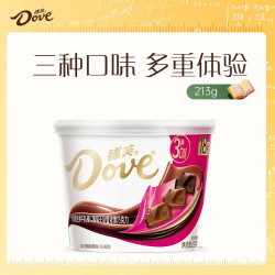 德芙 巧克力分享装 3口味 249g（什锦牛奶14g*6个+榛仁葡萄干13.5g*6个+香浓黑巧克力14g*6个）