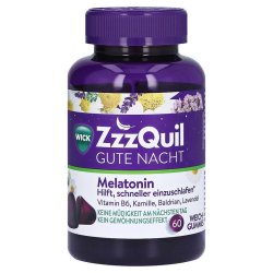 自营德国WICK褪黑素软糖ZzzQuil倒时差快速入睡60粒效期27年8月