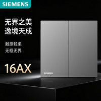 西门子 开关面板 16AX二开单控 暗装开关 蕴逸深灰银5TA4321-5NC02