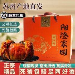 苏州阳澄家园大闸蟹公母混搭鲜活螃蟹活蟹现货顺丰包邮中秋礼盒