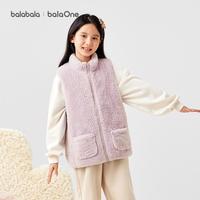 巴拉巴拉 加厚珊瑚绒儿童马甲童装冬男童女童保暖背心加绒