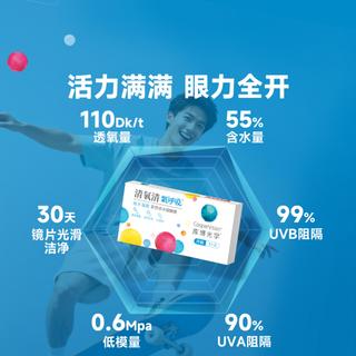 库博光学 清氧呼吸硅水凝胶月抛隐形眼镜 3片装 400度