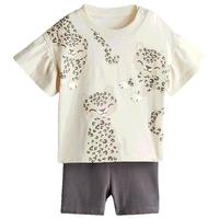 H&M 女婴短袖短裤套装 夏季棉质汗布