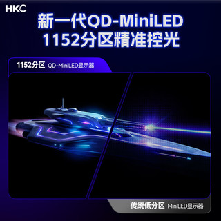 HKC 神盾25Q360B QD-MiniLED 24.5英寸 2K 360Hz 显示器