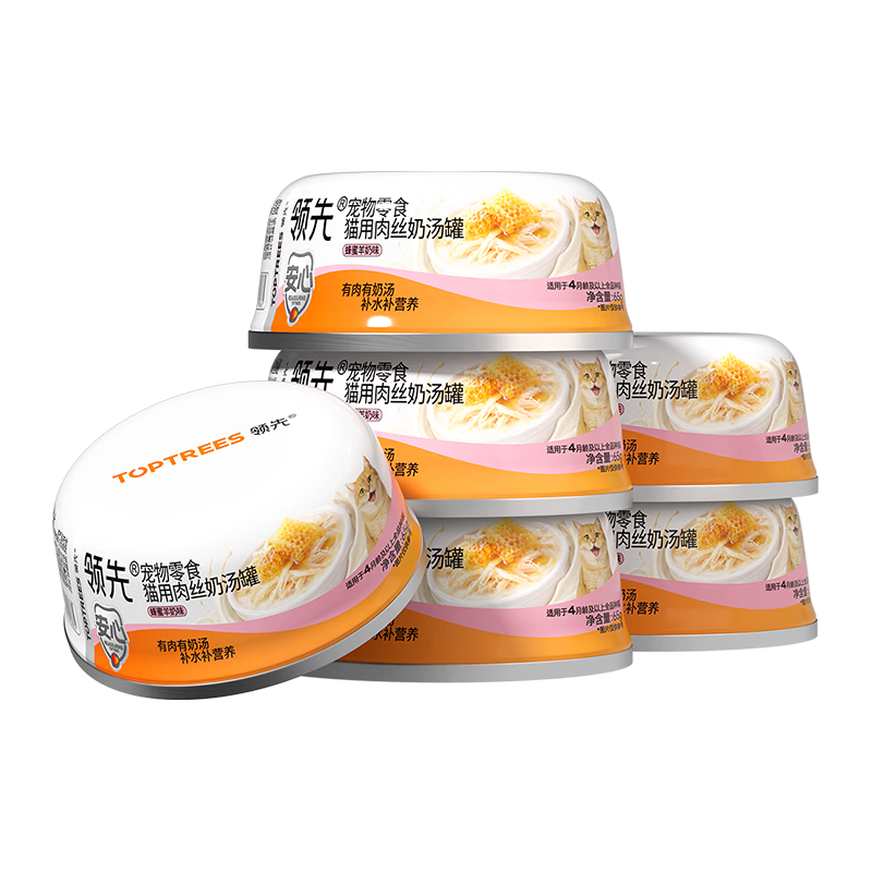 Toptrees领先 蜂蜜羊奶味猫罐头 65g*6罐