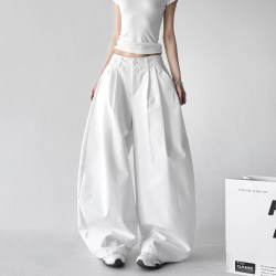 木昱子 黑色高腰阔腿裤女2026春秋装新款巨好看宽松显瘦高个子百搭休闲裤
