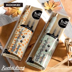 Kookei 中性笔橡木笔握四季限定檀木笔四叶草樱花枫叶兔梅花鹿CS头黑笔速干学生用考试刷题水笔办公签字笔0.5