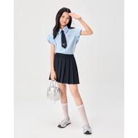 爱依服 商场IEF2026夏季学院风短袖衬衫百褶半身裙