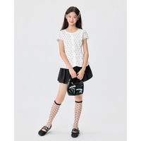 爱依服 商场IEF2026夏季波点短袖T恤花边休闲少女风
