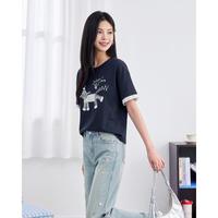 爱依服 商场2026夏秋卡通印花短袖T恤女夏减龄宽松洋气上衣