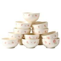 雅誠德 高温釉下彩碗具套装 4.5英寸 和韵高脚碗*12只