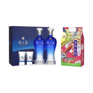 洋河 天之蓝 52度 白酒+柴火大院五常大米