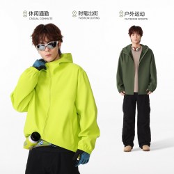 雪中飞 黑色冲锋夹克男2026秋新款户外运动机能外套男士上衣PCD