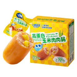 小鹿蓝蓝 爆款玉米肠 儿童零食宝宝辅食 甄选优质肉料总肉含量≥70% 高蛋白玉米肠240g*1盒