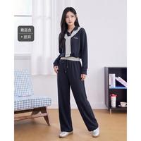 爱依服 商场爱依服2026秋季运动风长袖上衣阔腿裤时尚套装日常休闲