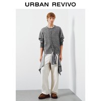 URBAN REVIVO UMF960002 含羊毛圆领针织开衫 冷灰 XS
