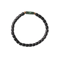 觅梦 黑檀木手串女木质佛珠手链桶珠细款单圈古风手饰情人节生日礼物 孔雀石款5mm
