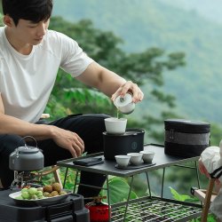 万仟堂 户外茶具套装家用轻奢高档功夫茶具便携泡茶具套装山水之间