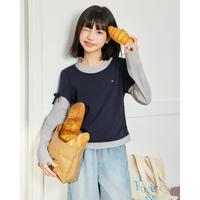 爱依服 商场IEF2026秋季韩系设计感假两件T恤宽松百搭