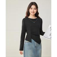 爱依服 大码女装2025秋季韩版设计感通勤百搭上衣