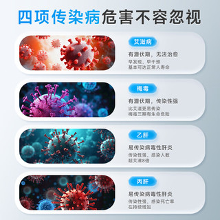 康华生物 艾滋病梅毒乙肝丙肝检测试纸 HIV四联卡 1人份