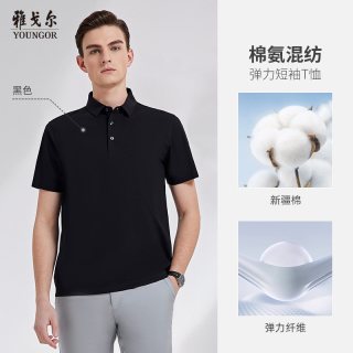88VIP：雅戈尔 新款夏季男士短袖T恤商务休闲大码翻领宽松青年POLO衫4565