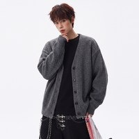V37 韩系高级感大V领毛衣男秋季i宽松休闲针织衫ins风百搭慵懒外套