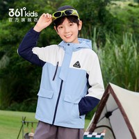 移动端：361° 361度童装男童风衣秋季冲锋外套儿童2026新款女童防水运动上衣
