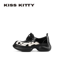 Kiss Kitty KISSKITTY黑糖奶纹 厚底增高休闲鞋26年春新款牛津小皮鞋百搭单鞋