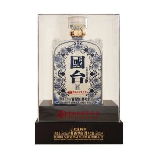 国台 景德镇双耳青花瓷 53度 酱香型白酒 500mL 礼盒装（2瓶送礼袋）
