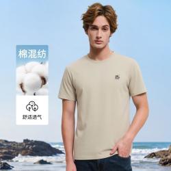 POLOVILLAE 休闲简约百搭潮t恤男运动透气青年男式短袖T恤