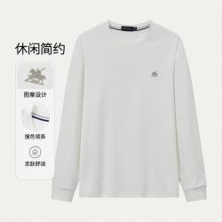 POLOVILLAE 春季男T恤休闲圆领上衣长袖t恤男款