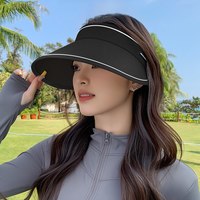 万宝绿 UPF50+空顶防晒帽子女  黑胶底-云碳黑