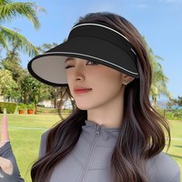 万宝绿 UPF50+空顶防晒帽子女轻盈防紫外线  白胶底-云碳黑