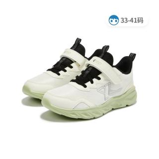 特步 轻便防滑透气舒适软底男中大童秋季便捷魔术贴户外超轻运动跑鞋